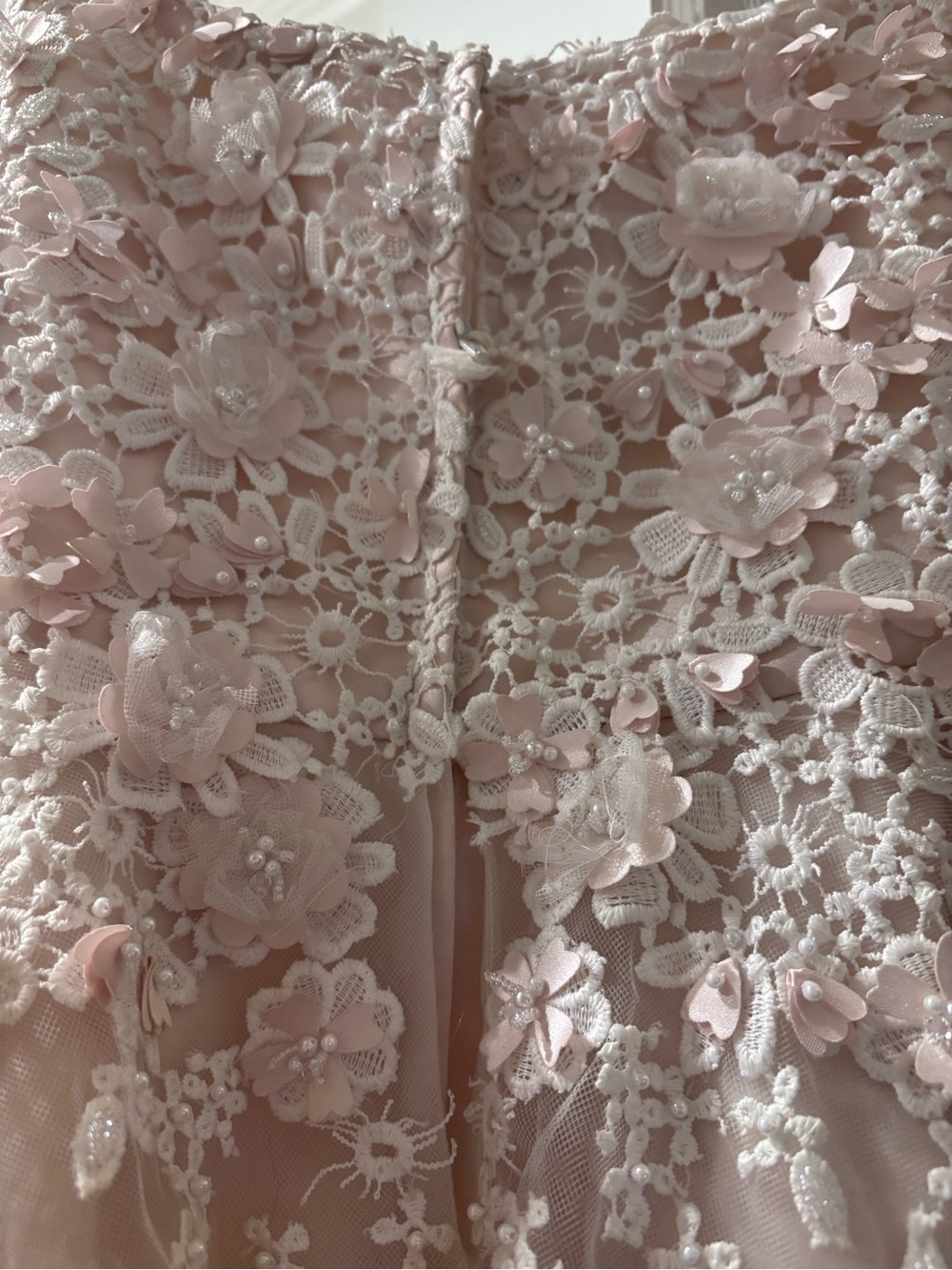 Joan Calabrese Ivory Floral Appliqué Tulle Ballgown Communion Dress - Picture 6 of 11